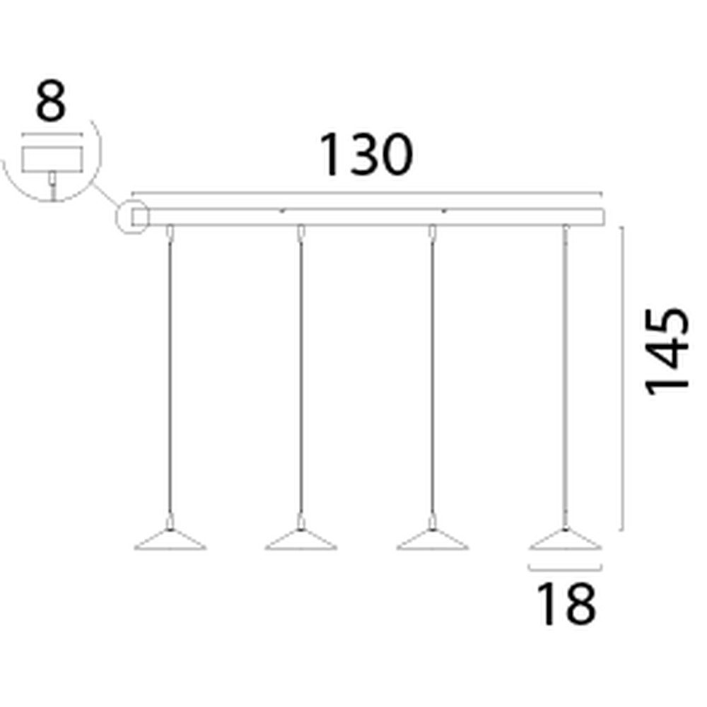 4-lichts hanglamp Ceppo nikkel Ø 18cm Masterlight 8718121358536
