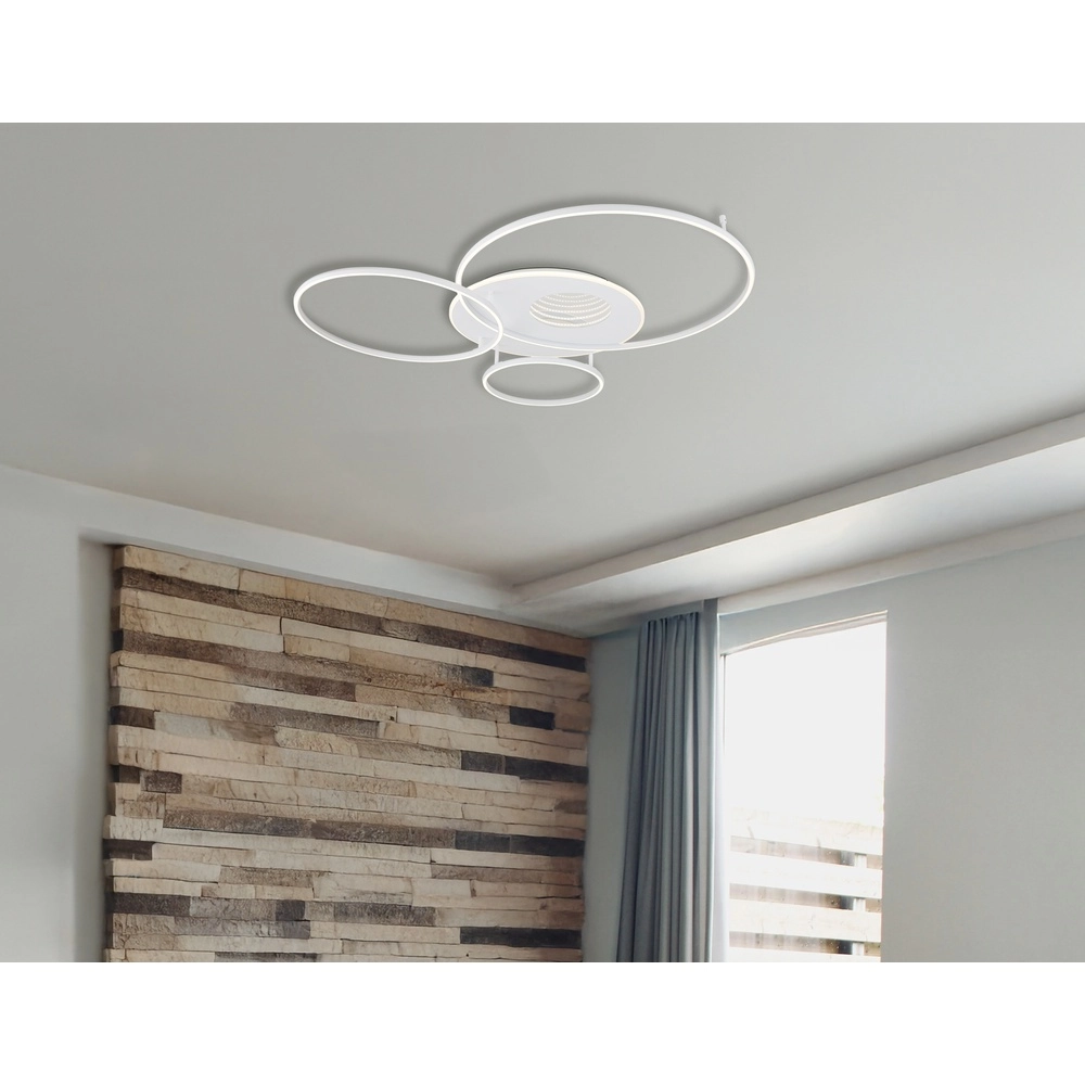 Moderne plafondlamp Invertina wit 126cm Globo 9007371576043
