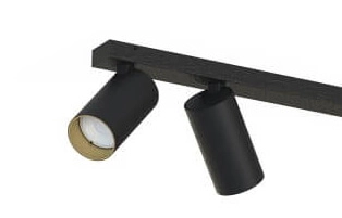 Opbouwspot Mono zwart met goud Lyora 5903139776899