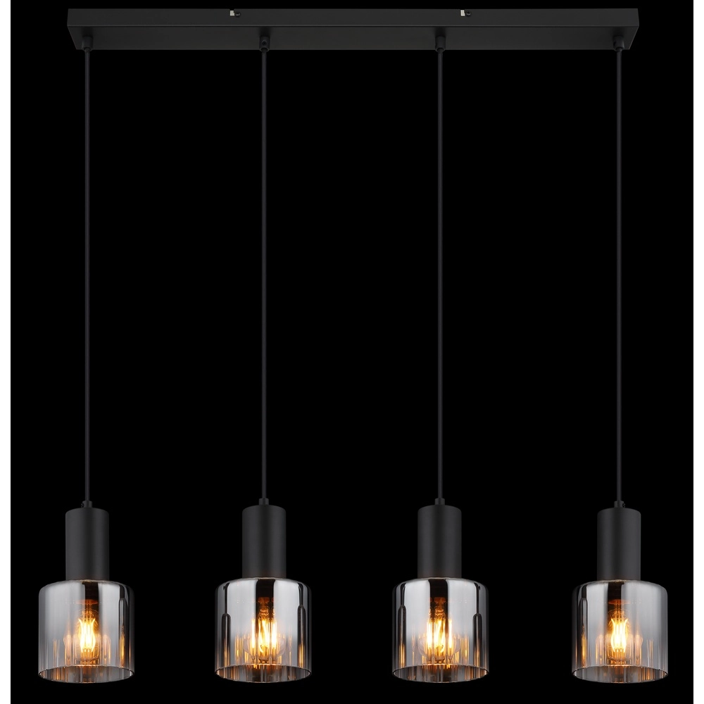 Design hanglamp Jack 4-lichts zwart Globo 9007371507832