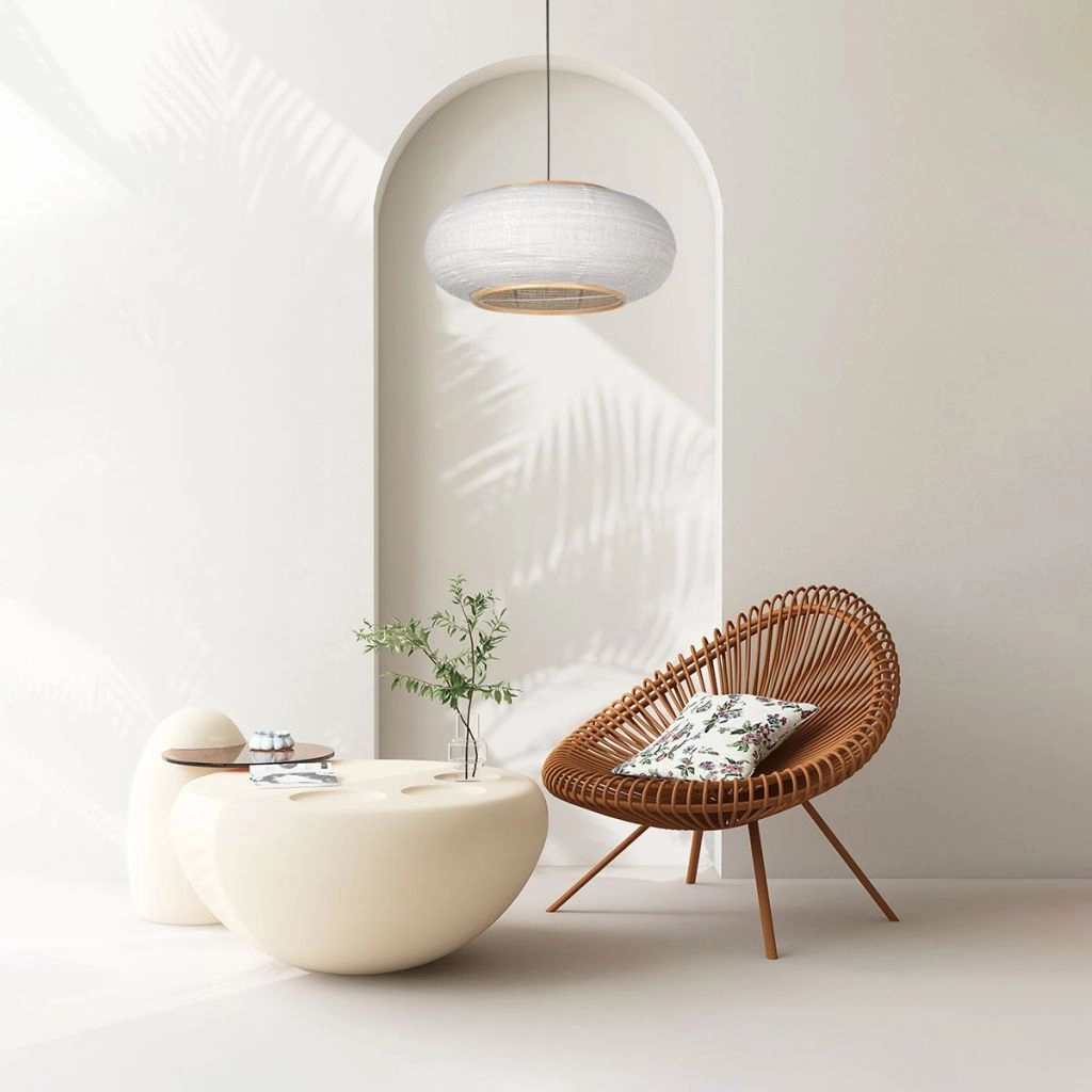 Hanglamp Silva Alba met witte kap Ø60cm Steinhauer 8712746185355