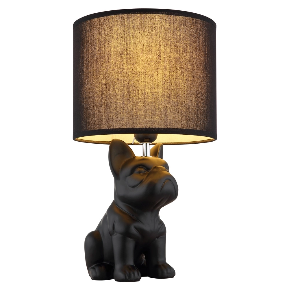 Tafellampje Dogo hond zwart met kapje Globo 9007371566686