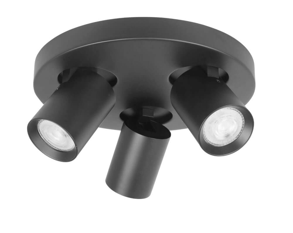 Opbouwspot Oliver 3-lichts mat zwart Opbouwspot Oliver 3-lichts mat zwart