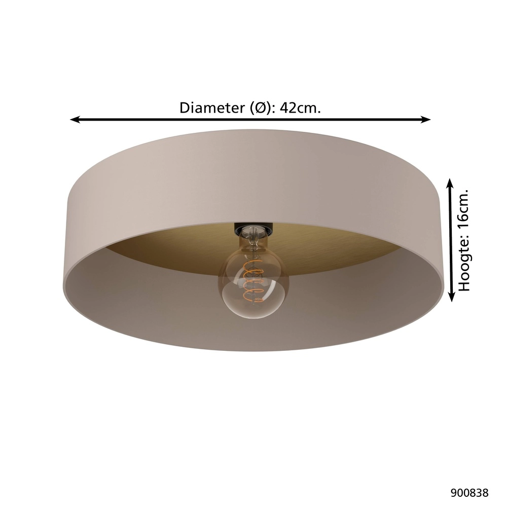 Scandinavische plafondlamp Duaia Ø 42cm - zand Eglo 9008606269136