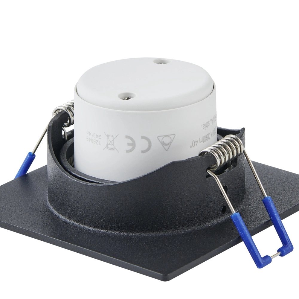 Set van 3 inbouwspots Saliceto vierkant zwart 6,4W Eglo 9008606358946