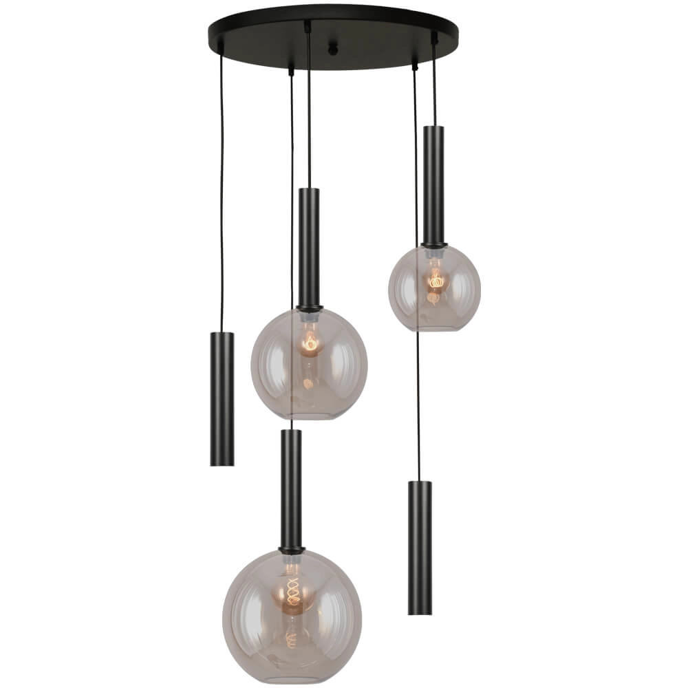 Vide hanglamp Bella 2 met smoke glazen en GU10