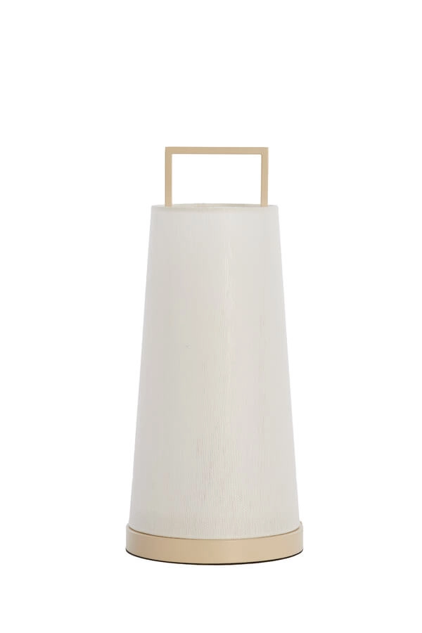 Japandi tafellamp Fyon Ø 20cm crème met wit Light & Living 8717807730666