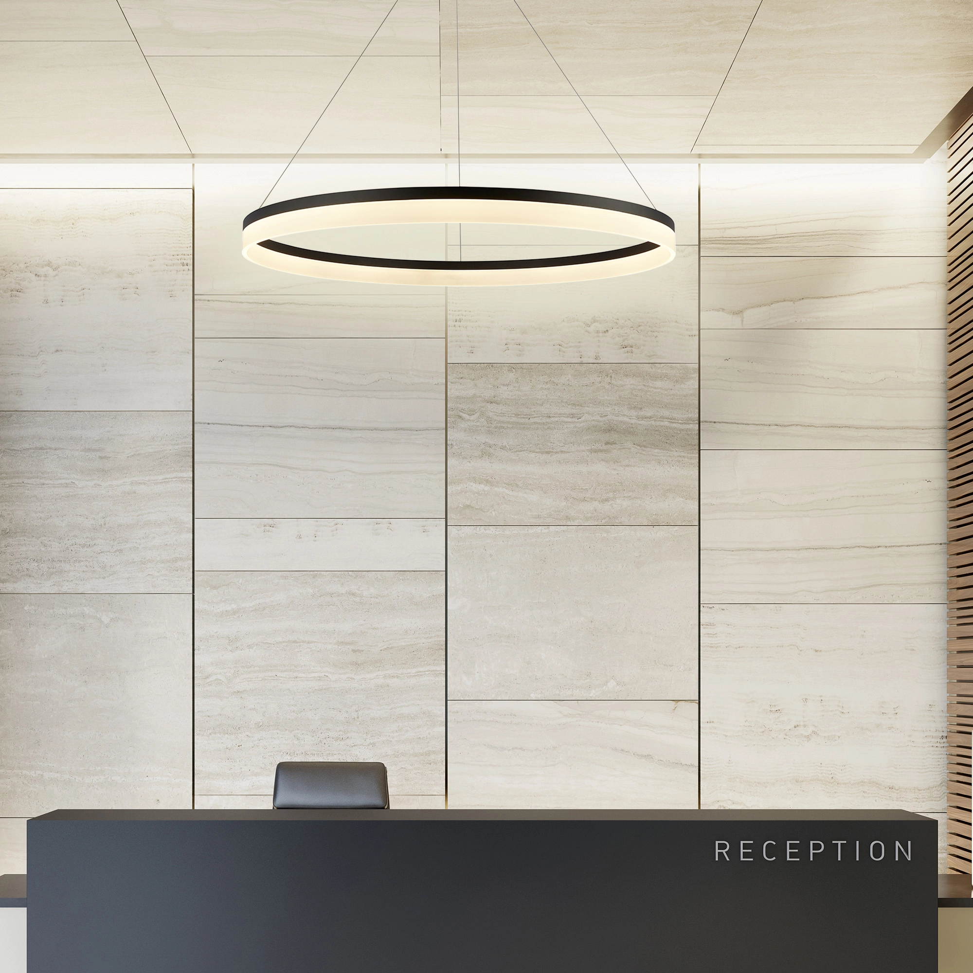Strakke hanglamp Ara Ø 100cm zwart Lyora 5053423307206