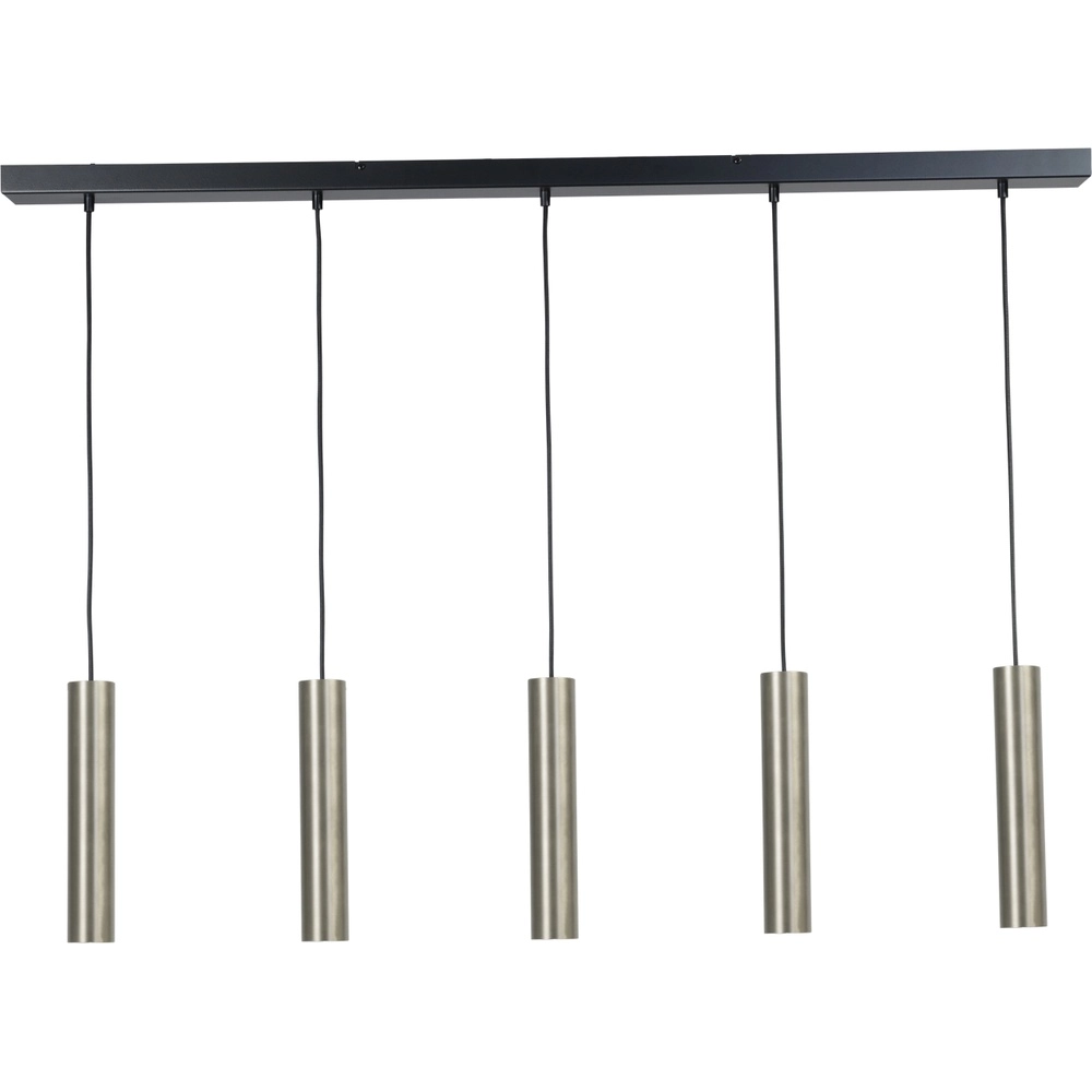 Eetkamer hanglamp Run 5 nikkel matte pendels