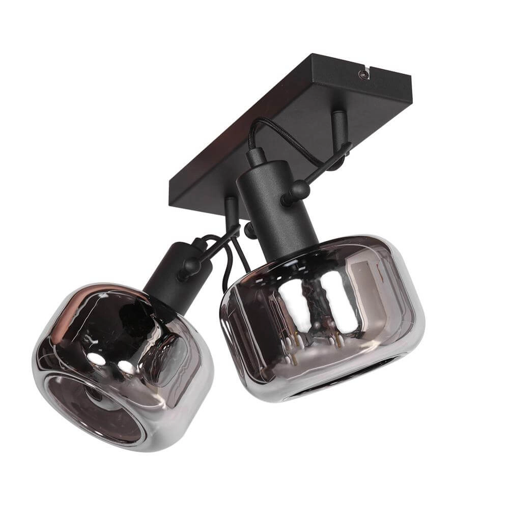 Dubbele wandlamp Glaslic smoke glas Steinhauer 8712746174076