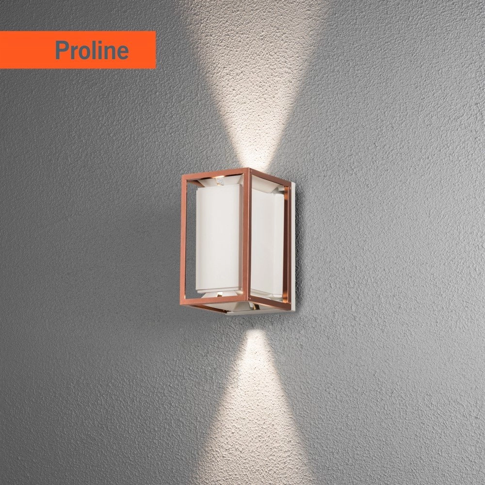 Buitenlamp Vale Up-Down wit met koper KonstSmide 7318304242594