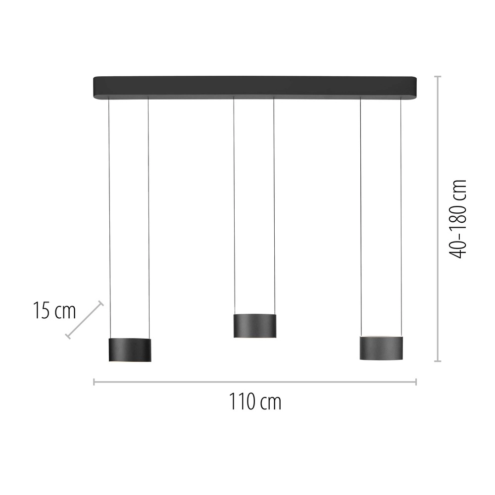 Design led hanglamp Pure Clipse Mystic grey Paul Neuhaus 4012248396315