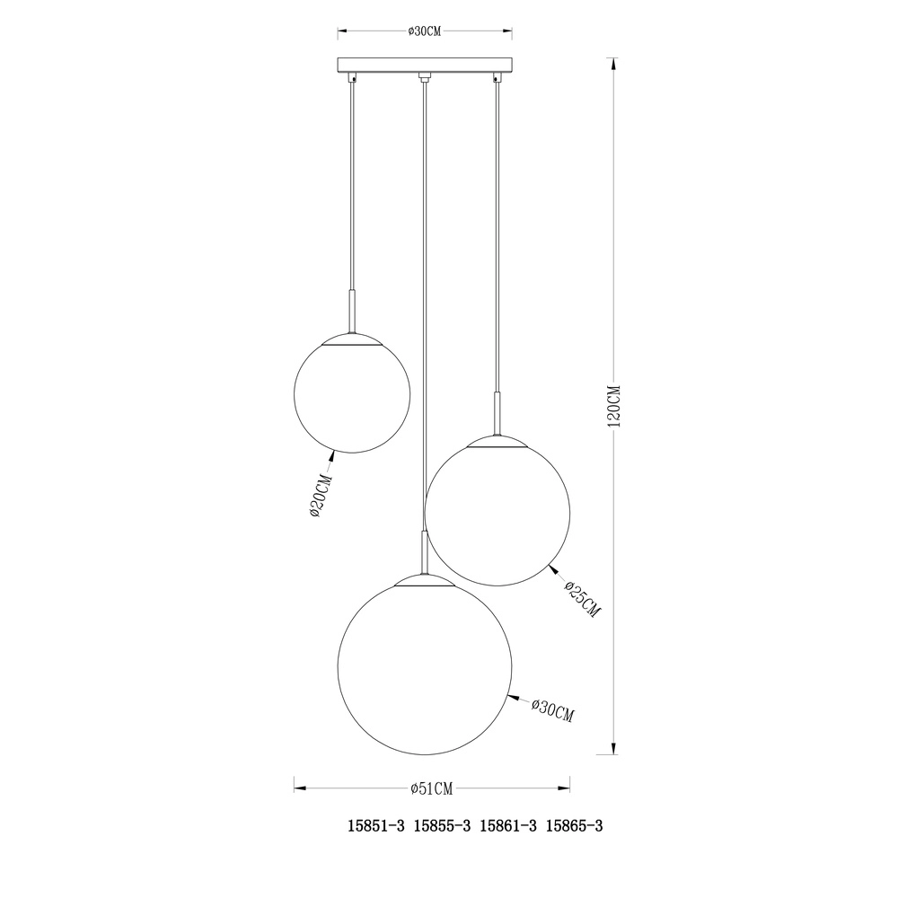 3-lichts hanglamp Varus goud Globo 9007371374465