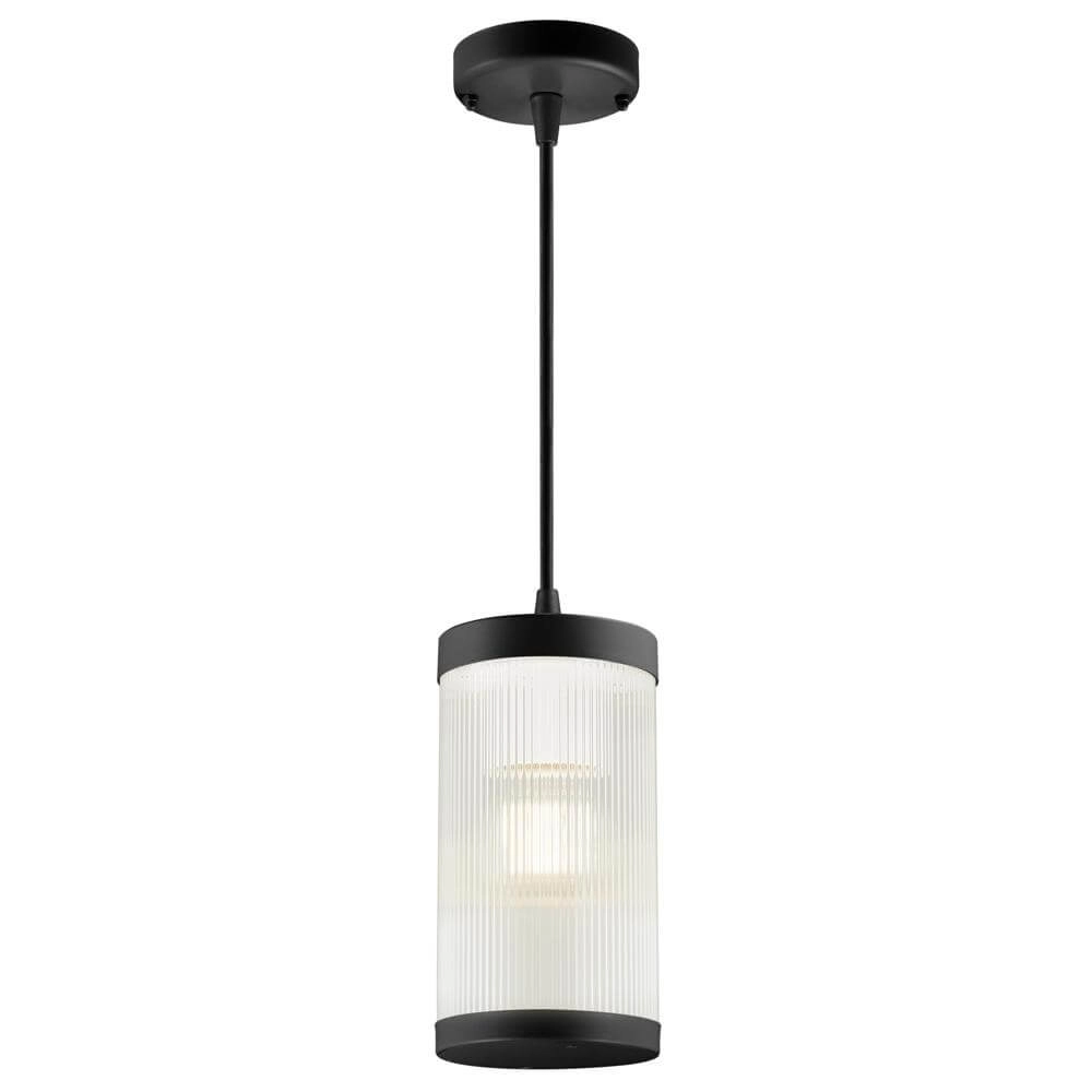 Glazen hanglamp Coupar zwart