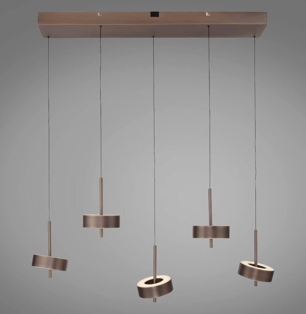 5-lichts hanglamp Q-Rotate bruin modern Paul Neuhaus 4012248383179