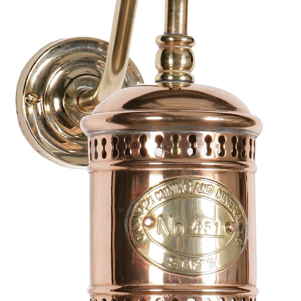 Antieke industrie muurlamp Freigther antiek koper (ANT) Limehouse