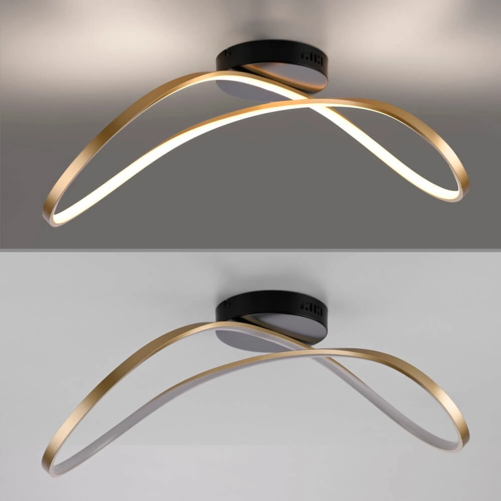 Design plafondlamp Okta messing/zwart Just Light 4043689001940