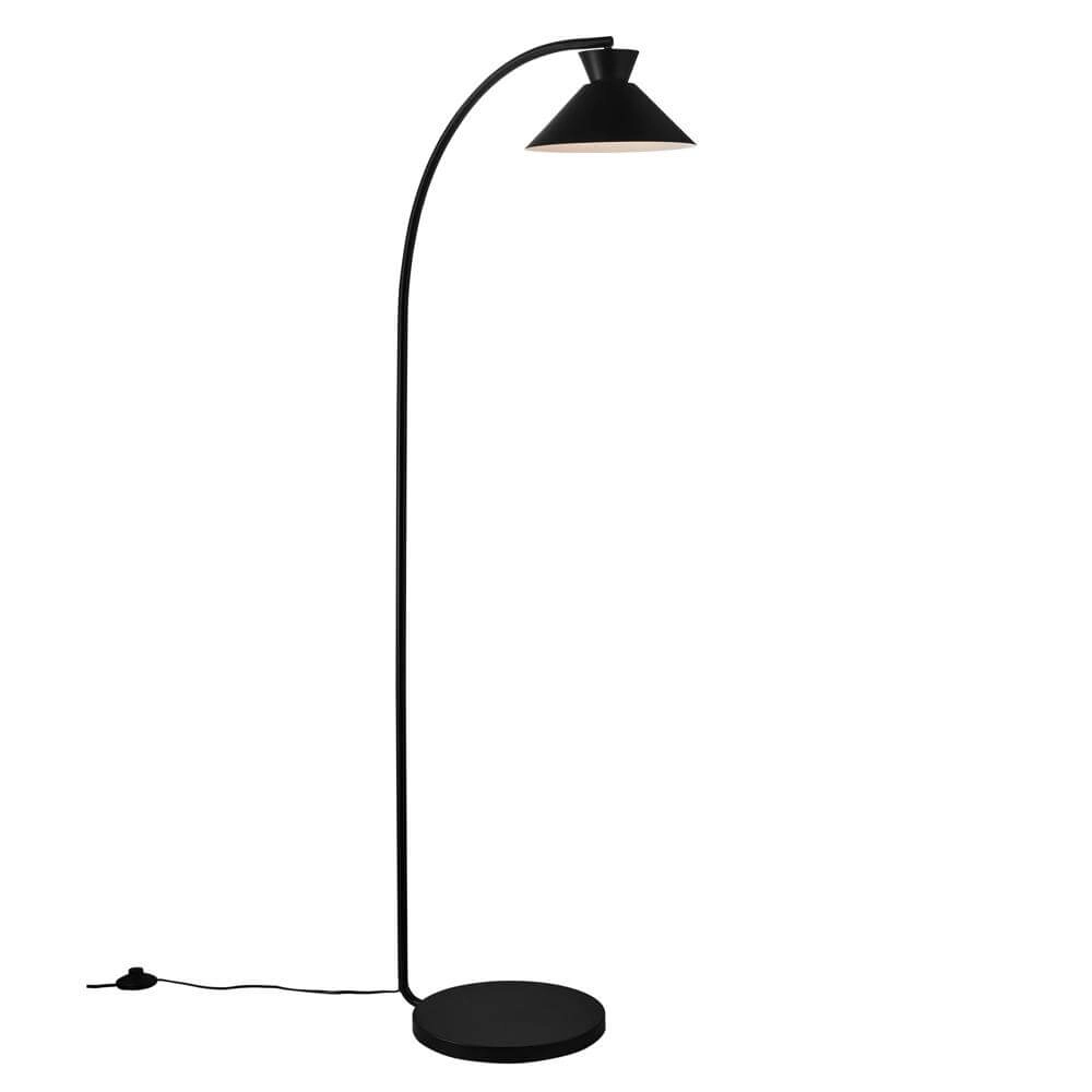 Strakke vloerlamp Dial zwart