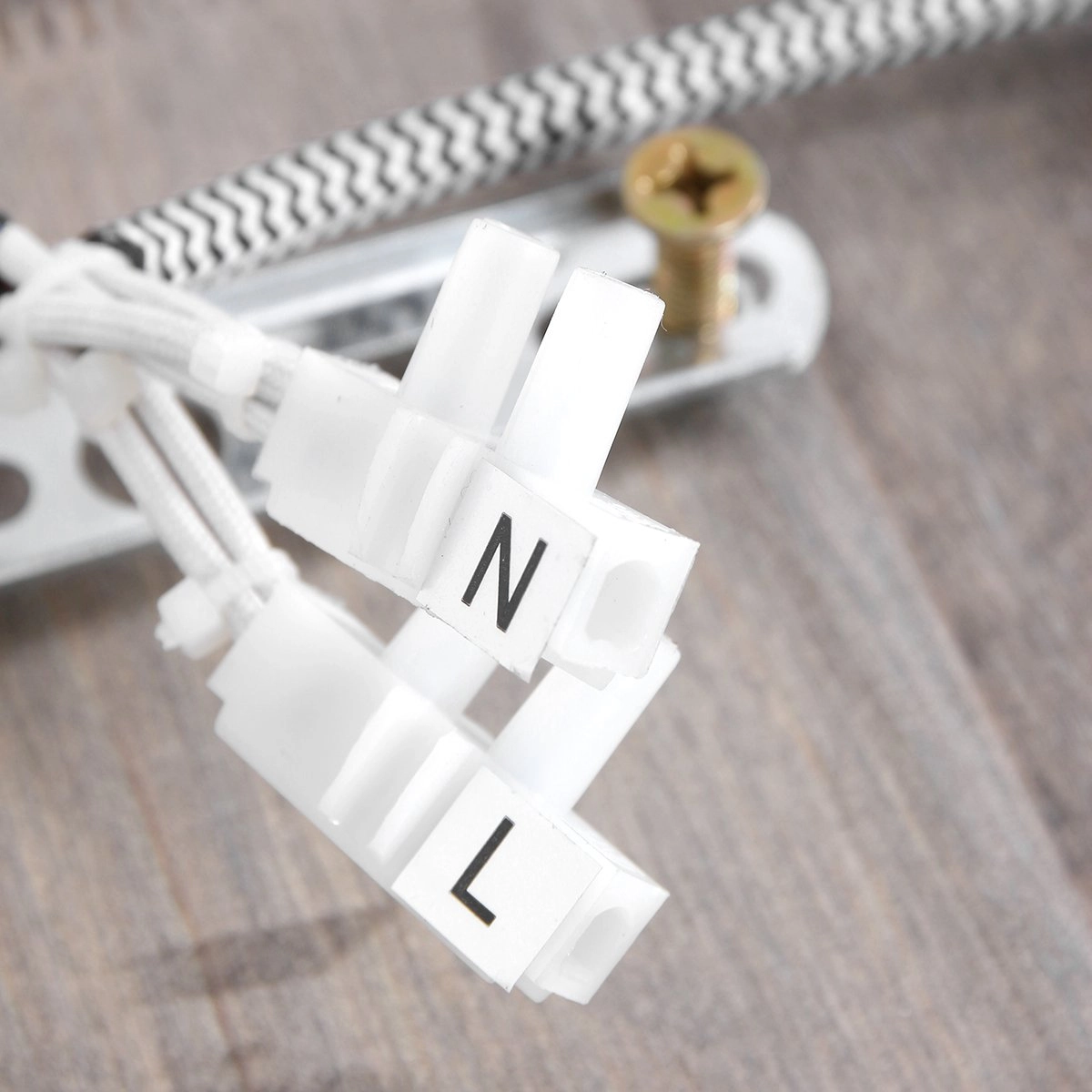 Industriële plafondlamp Gearwood 3-lichts wit met hout Steinhauer 8712746135428