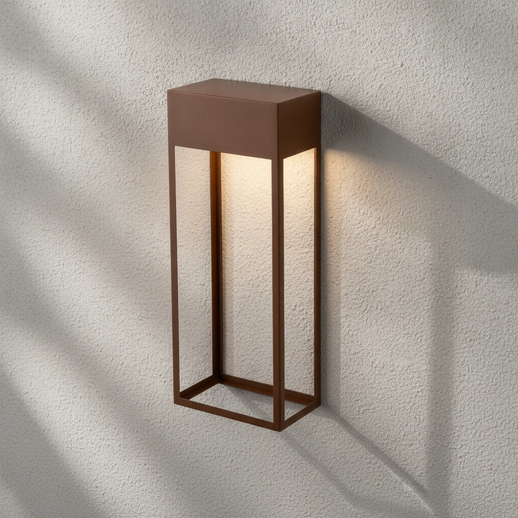 Strakke wandlamp Moby roestbruin