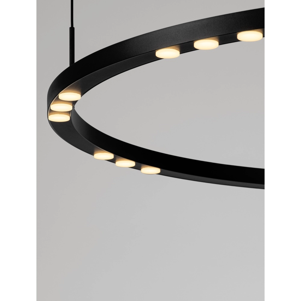 Sleek pendant lamp Lunette black Ø 80cm Lyora 5212017465207