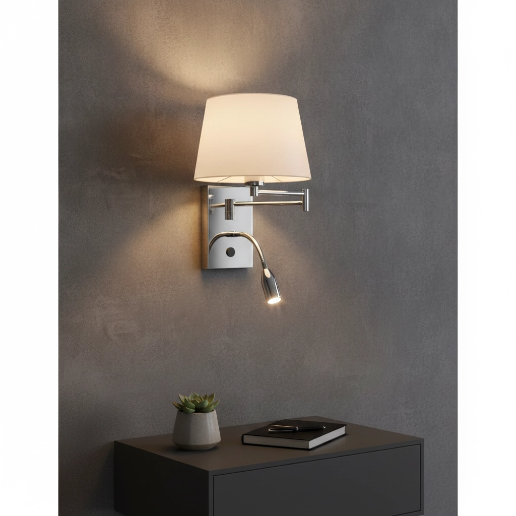 Wandlamp Cingo chroom met wit