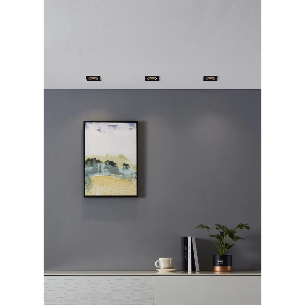 Zigbee inbouwspot Carosso-Z zwart - vierkant Eglo 9008606259793