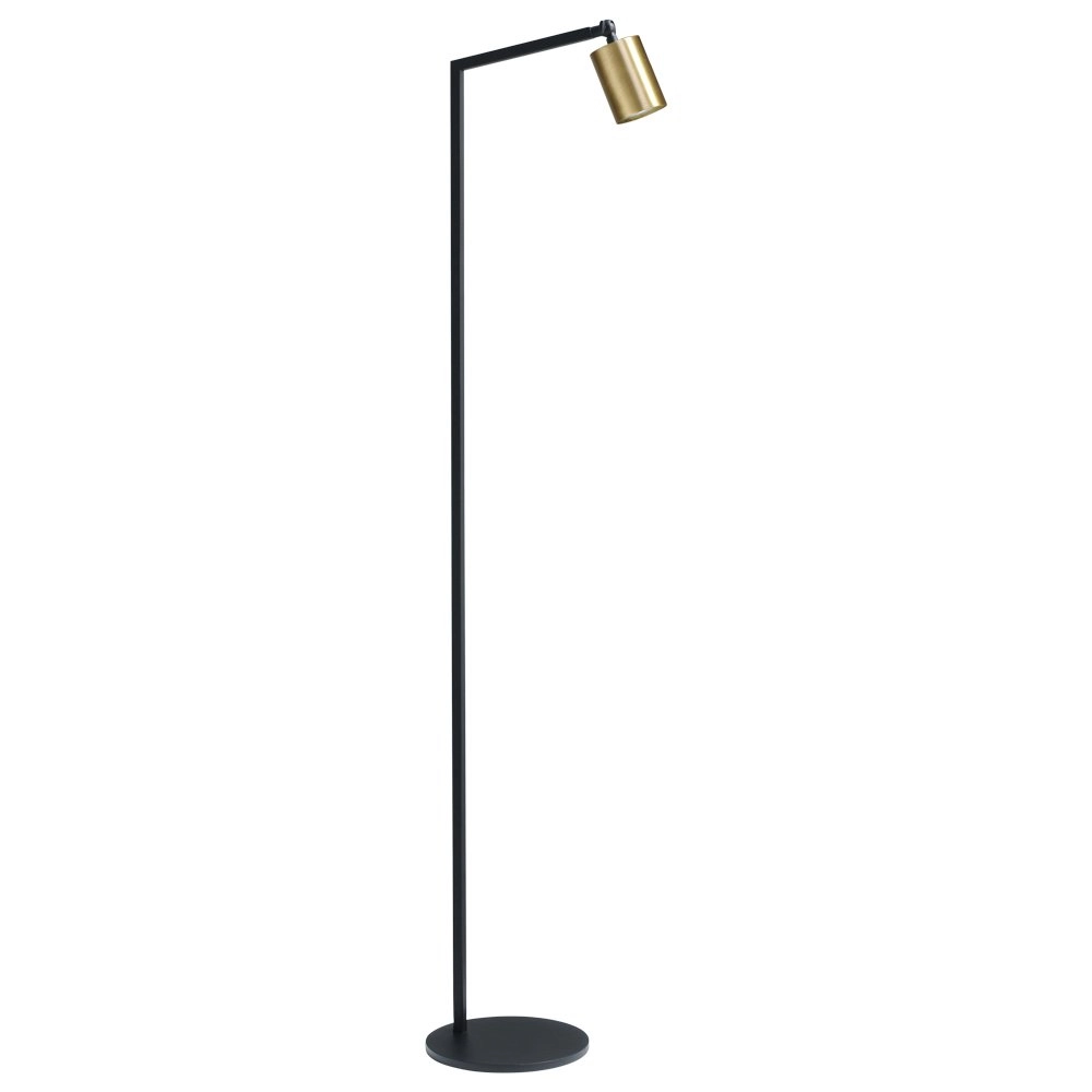 Zwarte vloerlamp Bounce met gouden spot Zwarte vloerlamp Bounce met gouden spot