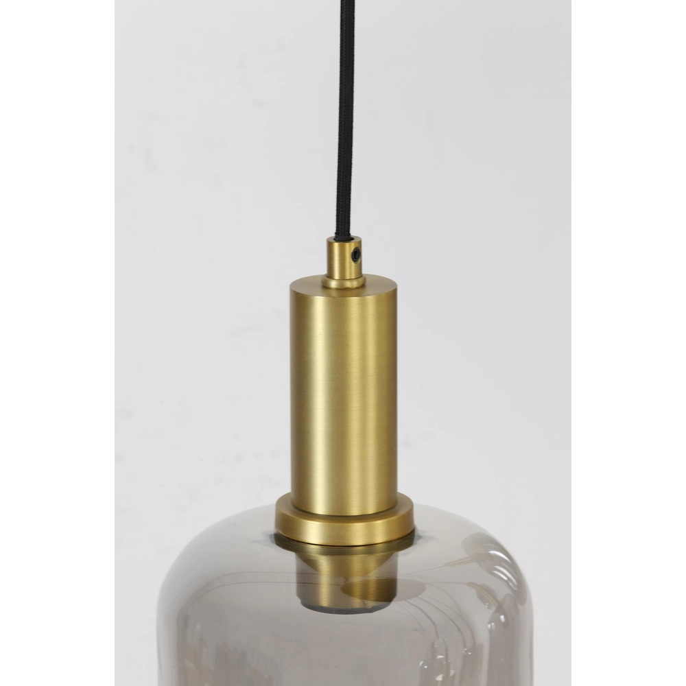 Vide hanglamp Lekar 5x E27 - messing met smoke glas Light & Living 8717807604585