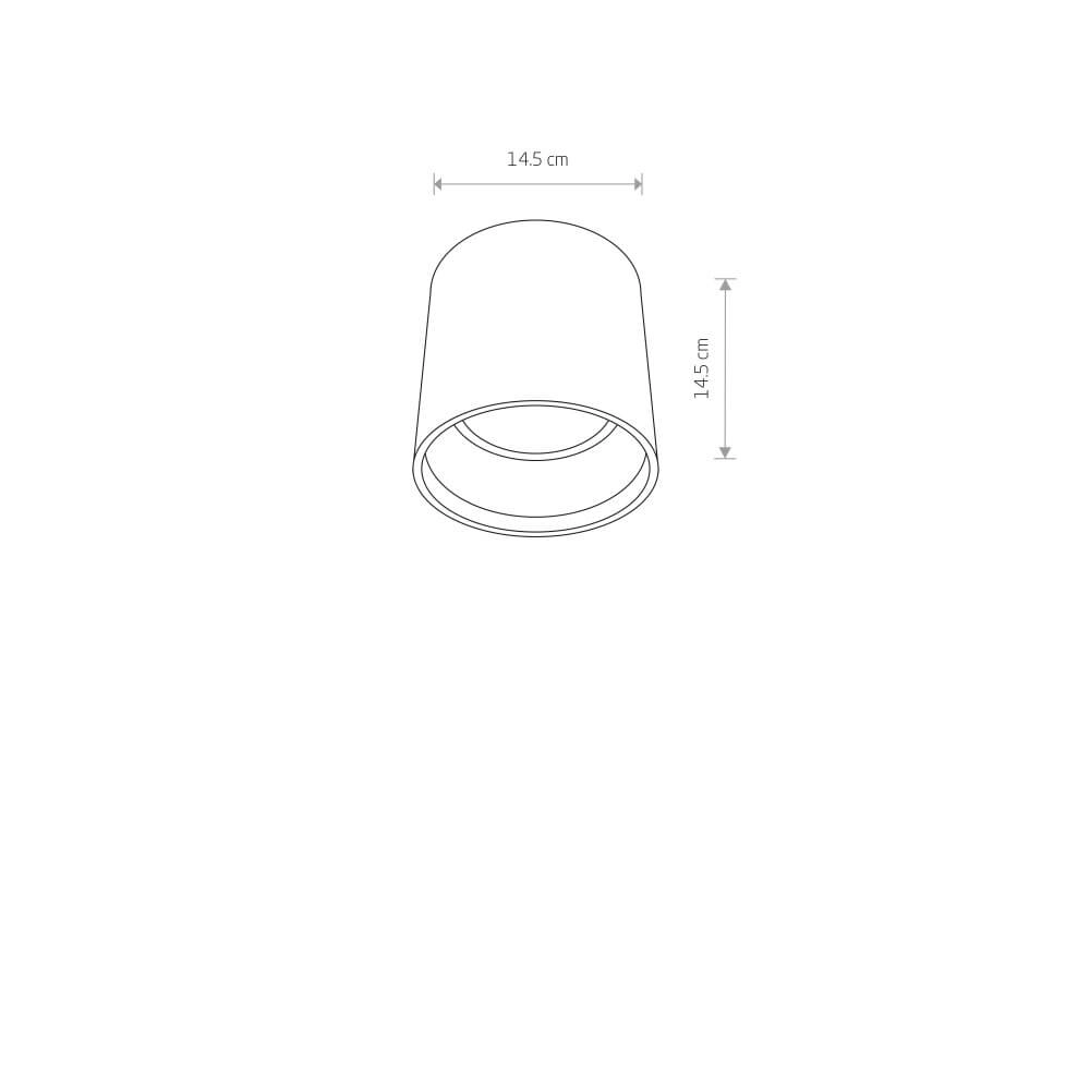 Ronde opbouwspot Shy van beton Lyora 5903139939393