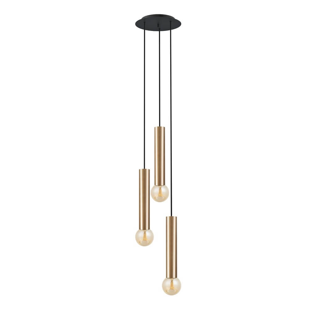 3-lichts hanglamp Baton goud 3-lichts hanglamp Baton goud
