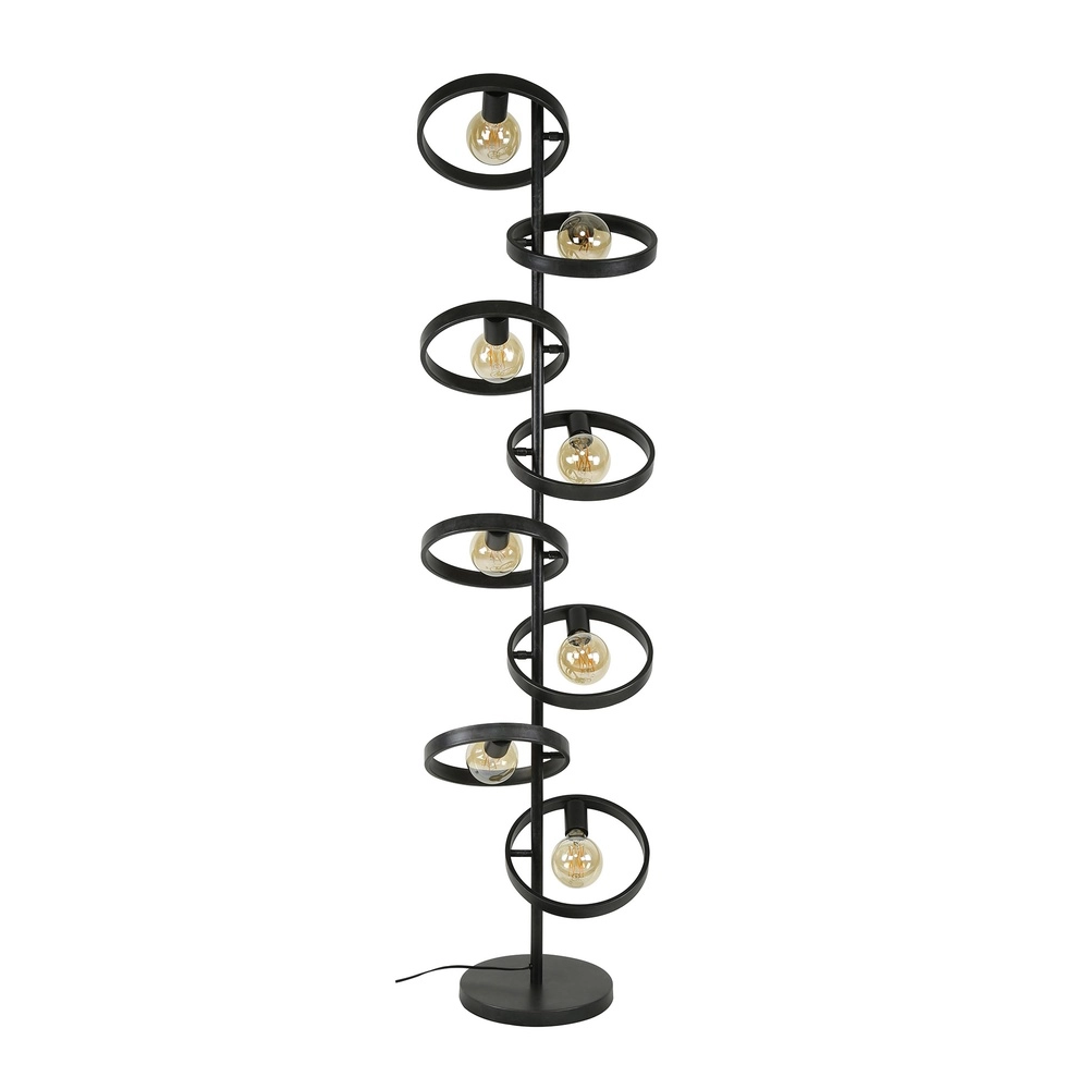 Ringen vloerlamp Hover 160cm - 8x E27 - charcoal Lyora 8716803513327