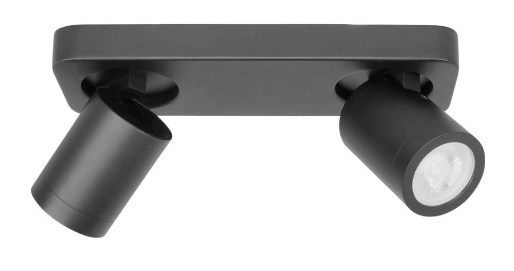 Dubbele IP44 opbouwspot Oliver mat zwart Dubbele IP44 opbouwspot Oliver mat zwart