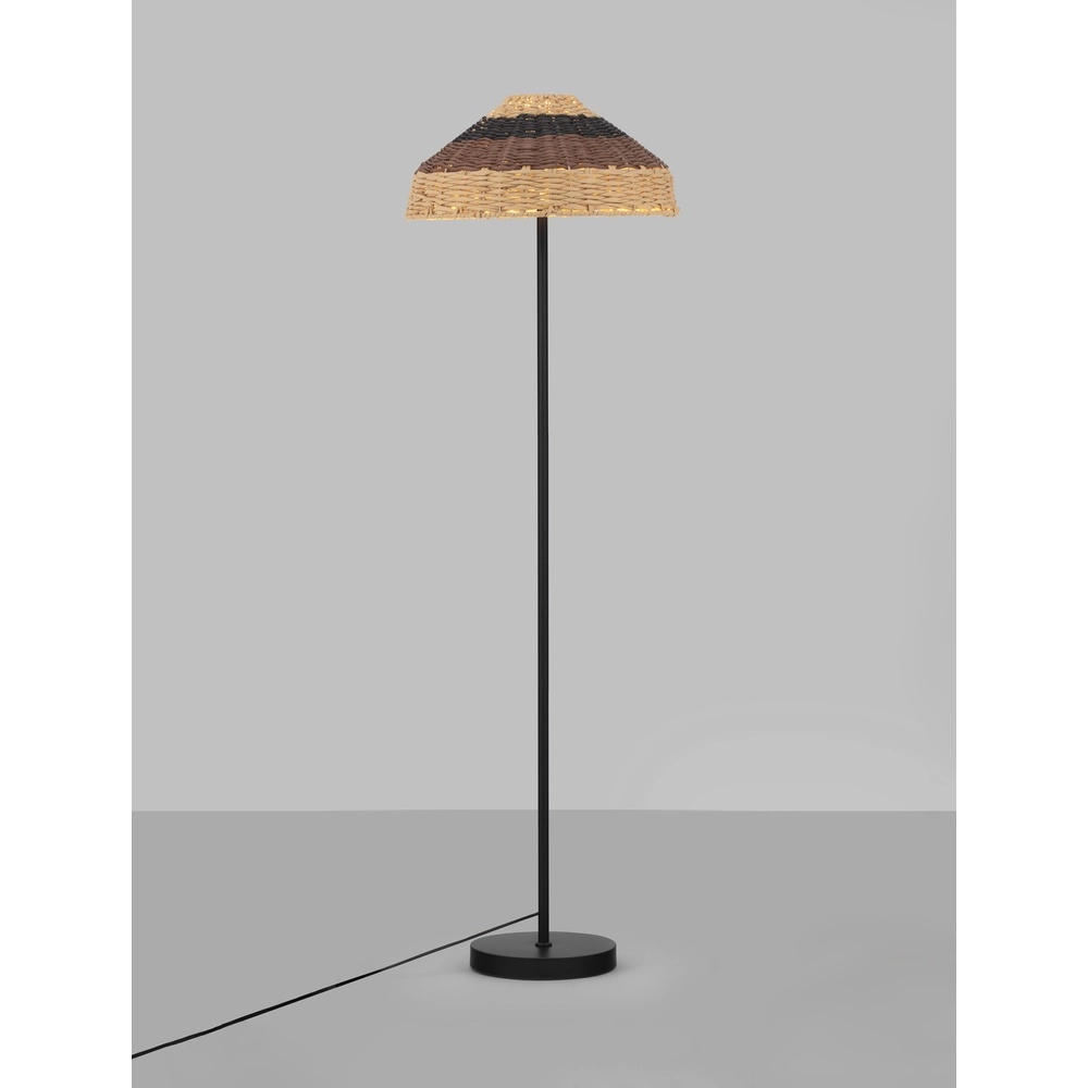 Vloerlamp Caro zwart en rotan Lyora 5212017453013