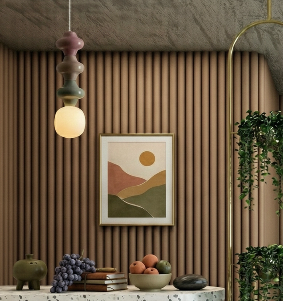 Hanglamp Clio L wit glas met gekleurd keramiek