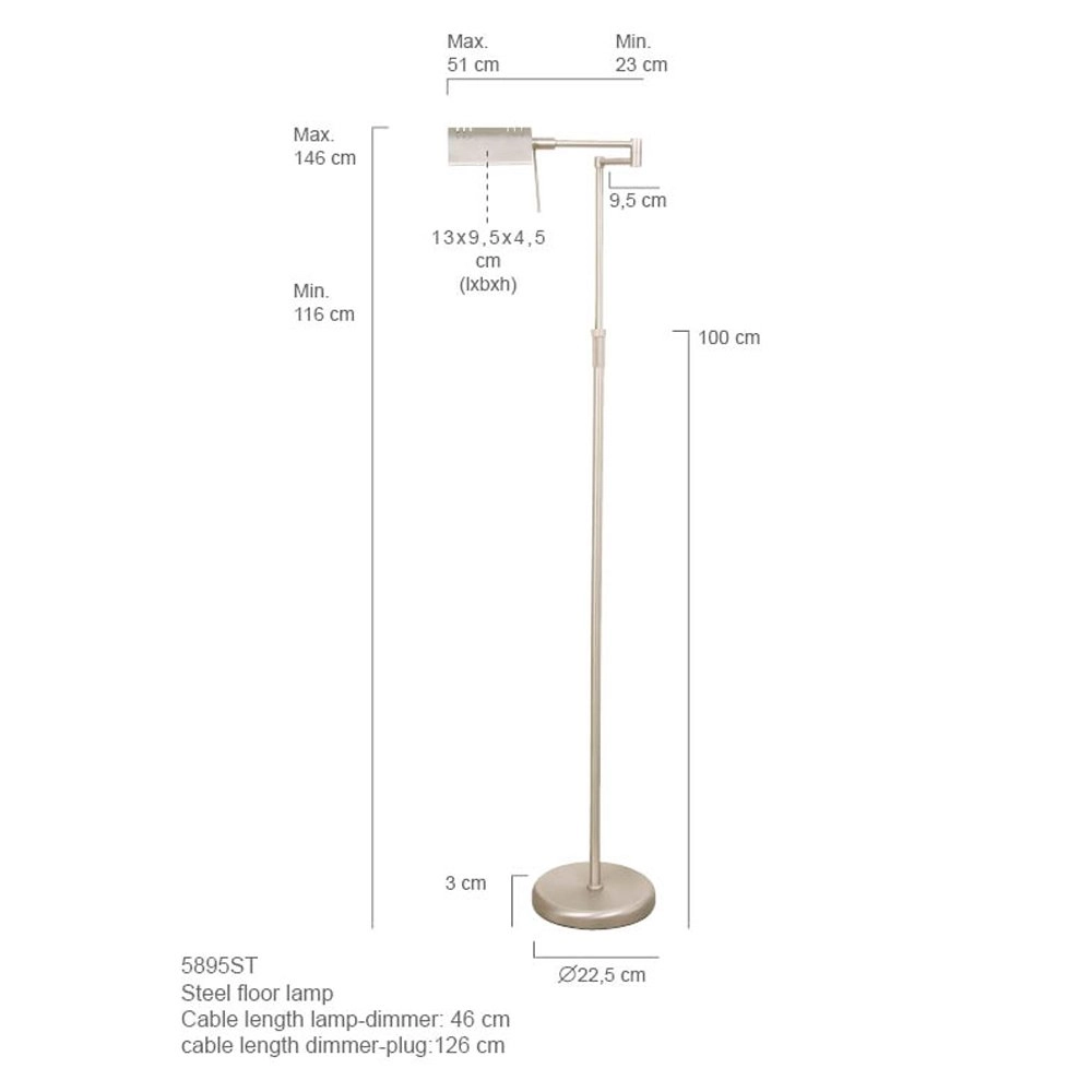 Vloerlamp Mexlite metaalgrijs Steinhauer 8712746048117
