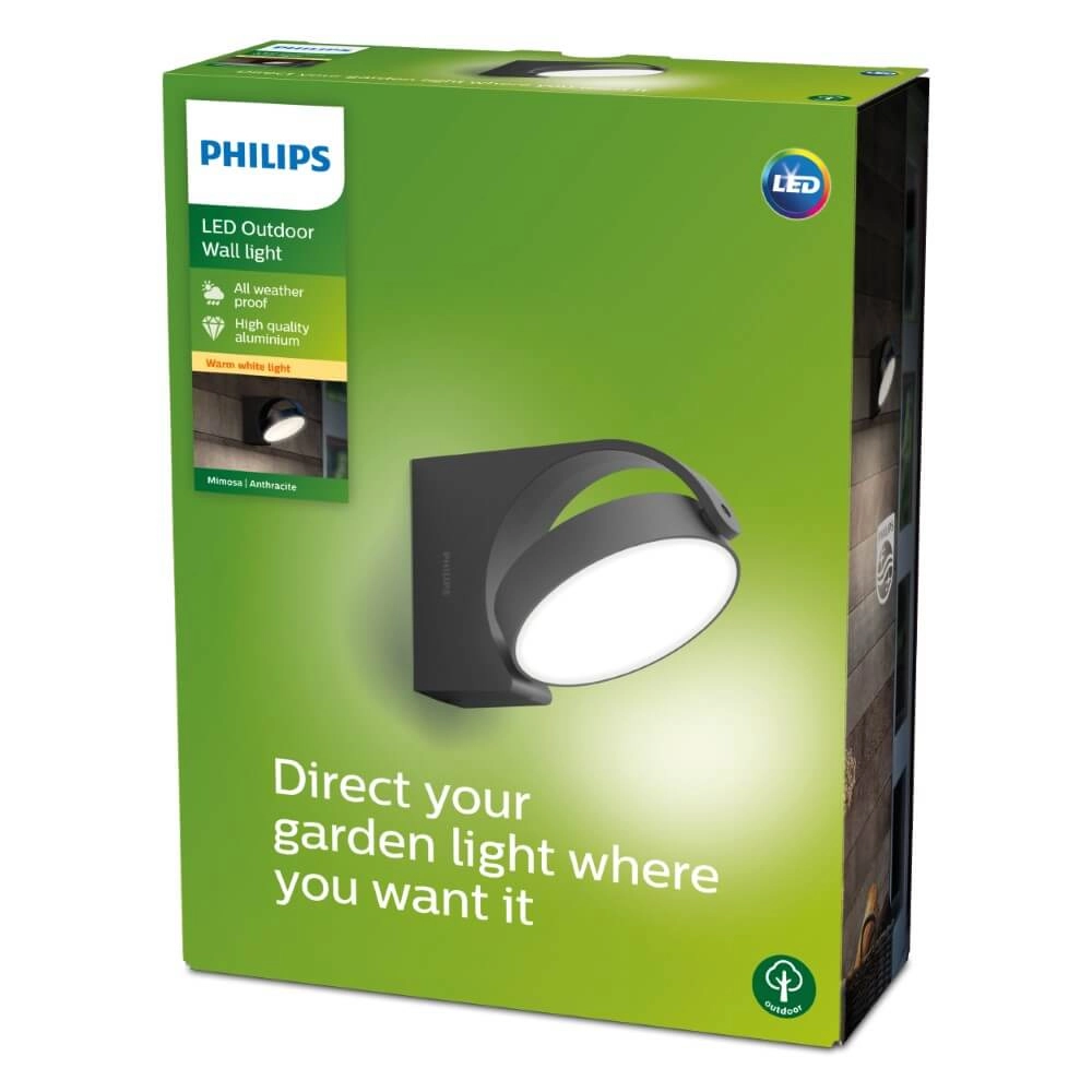 Wandlamp Mimosa antraciet Philips 8719514477254