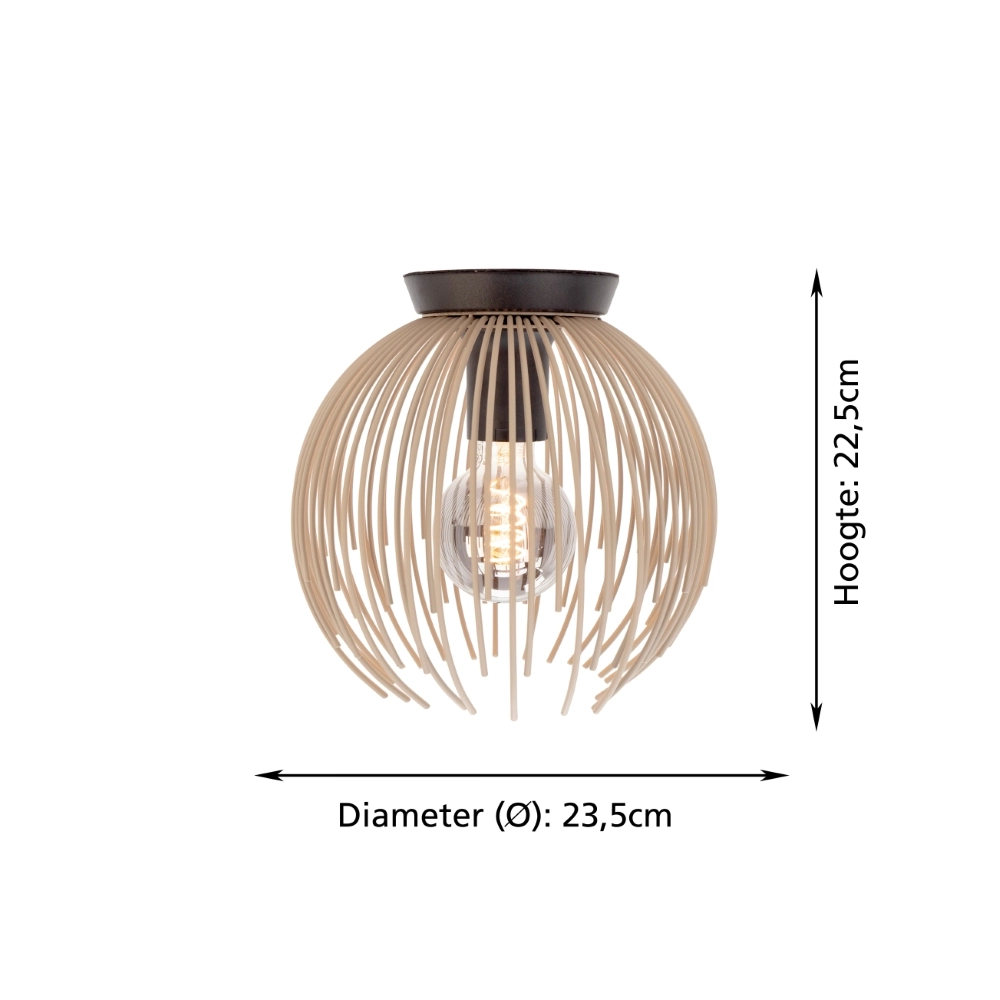 Design plafondlamp Alhabia Ø 23,5cm zand bruin Stars of Light 9008606353088