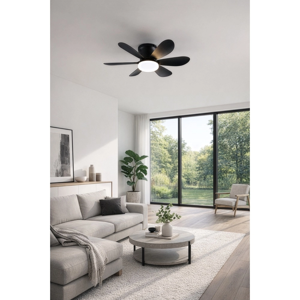 Zwarte ventilator Lund plafond Trio 4017807643732