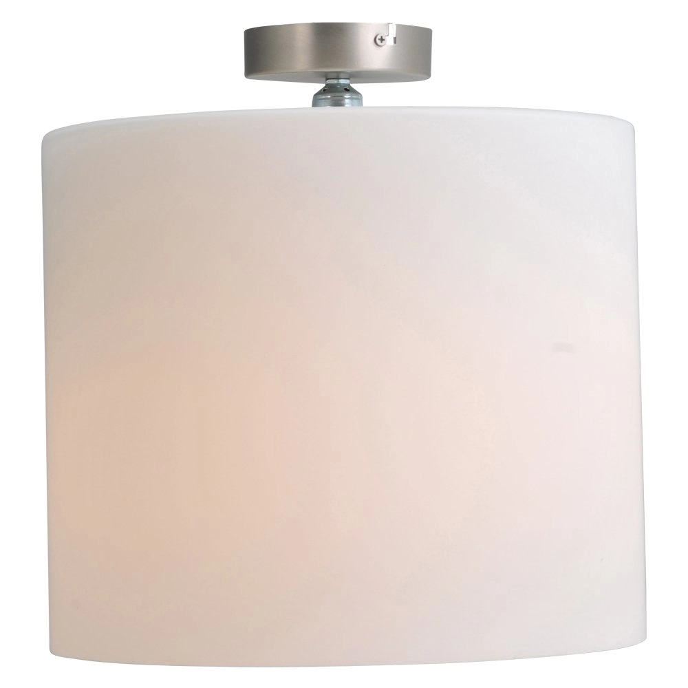 Plafondlamp Cilindra 35cm wit met metaalgrijs Plafondlamp Cilindra 35cm wit met metaalgrijs