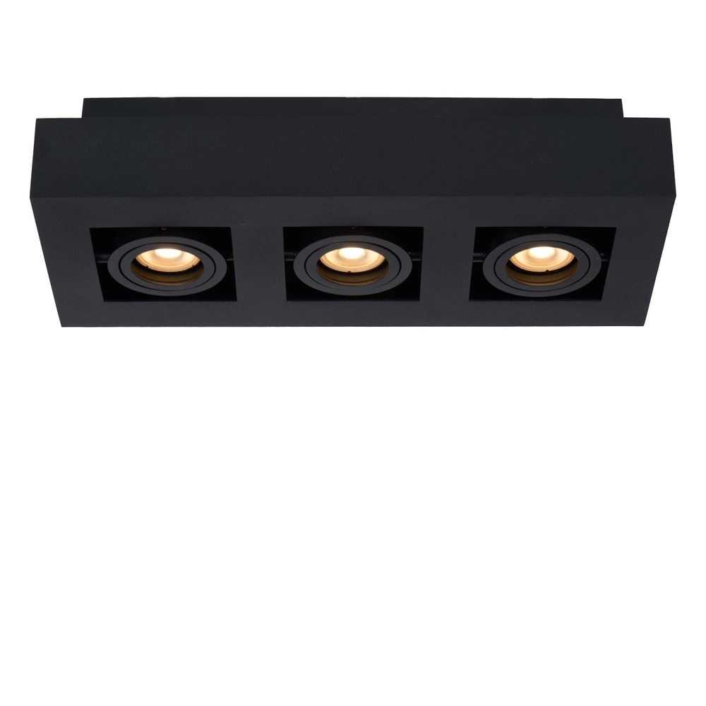 Plafondspot Xirax 3 x 5W zwart Lucide 5411212092328