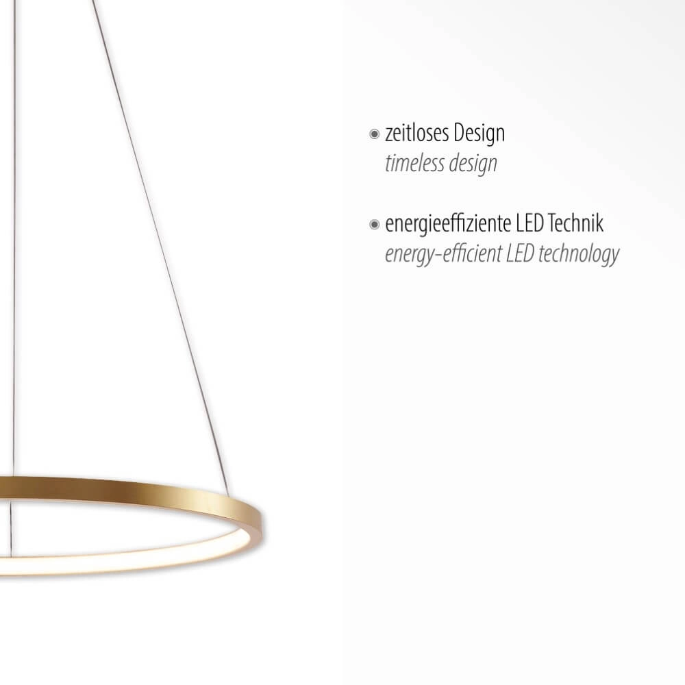Ronde hanglamp Circle goud Ø 39cm Just Light 4043689960391