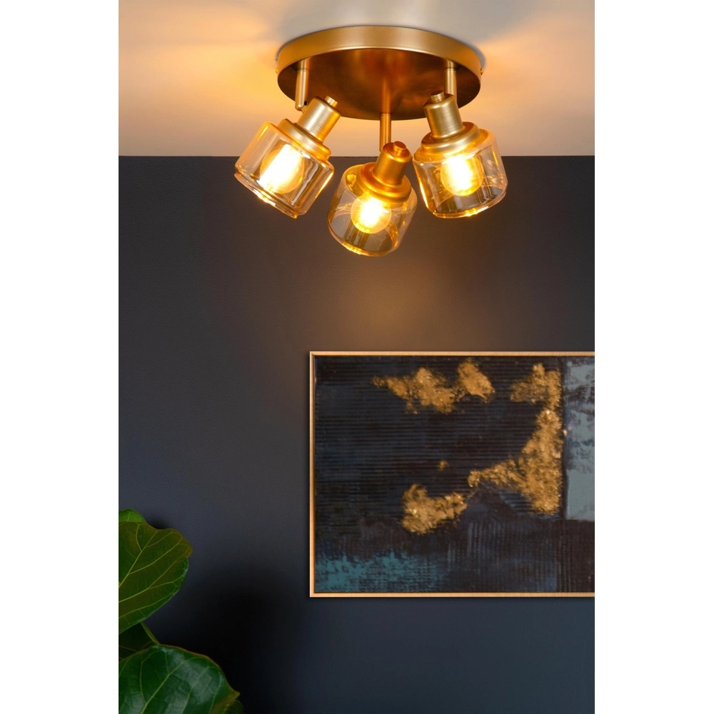 Plafondlamp Bjorn 3-lichts goud Lucide 5411212771261