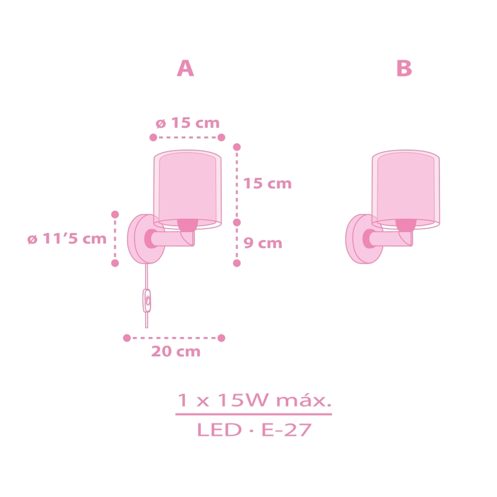 Wandlamp Hello Kitty & Friends roze Dalber 8420406412597