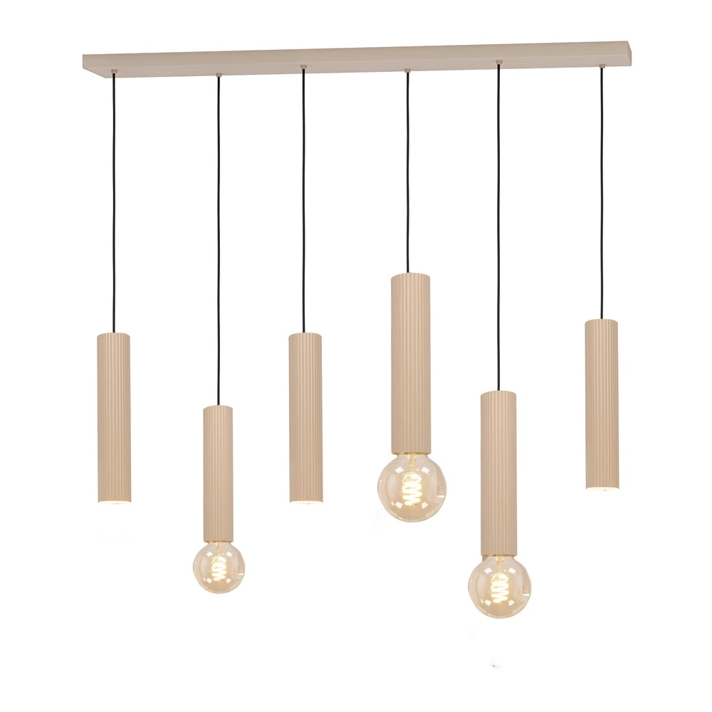 Design hanglamp Fariolo 6-lichts zand bruin recht
