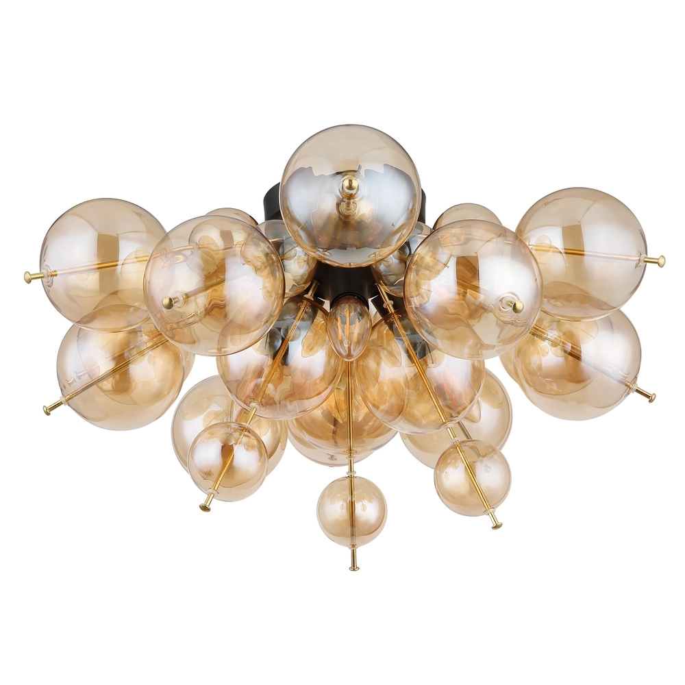 Unieke plafondlamp Udo amber glas Globo 9007371446636