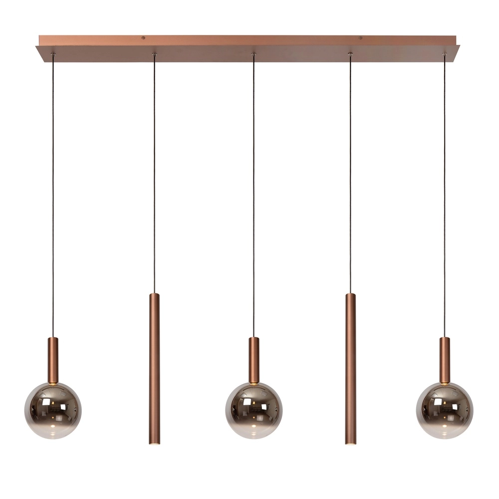 Design hanglamp Jasmine koper 5-lichts