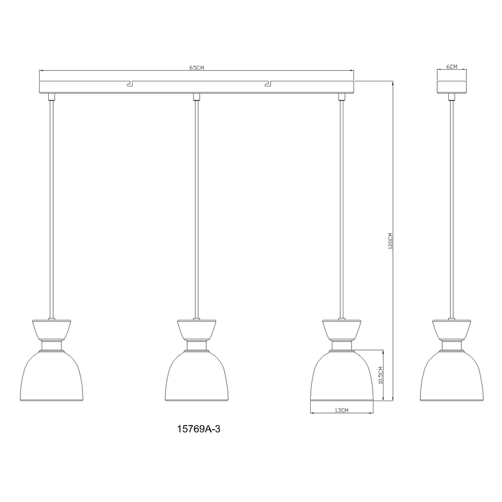 Design hanglamp Massey koffie bruin 3-lichts Globo 9007371533503