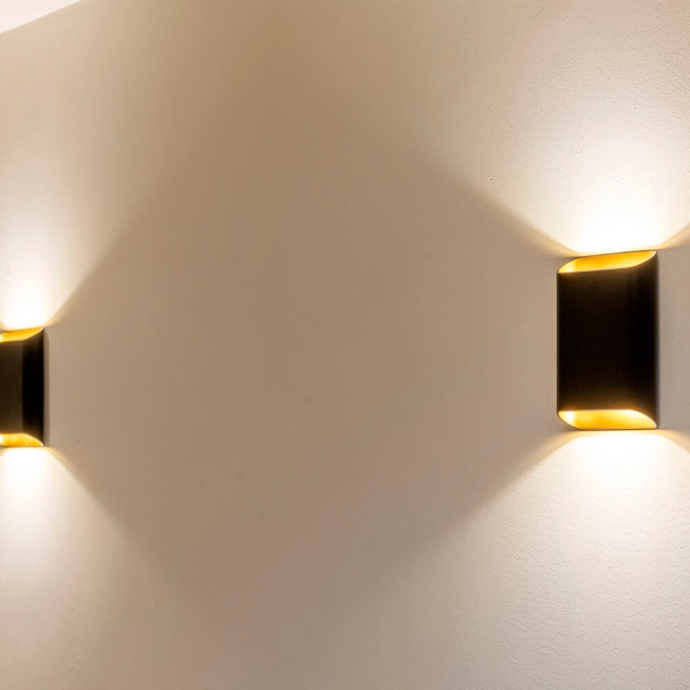 Wandlamp Diaz L Zwart met goud Artdelight 8720701100299