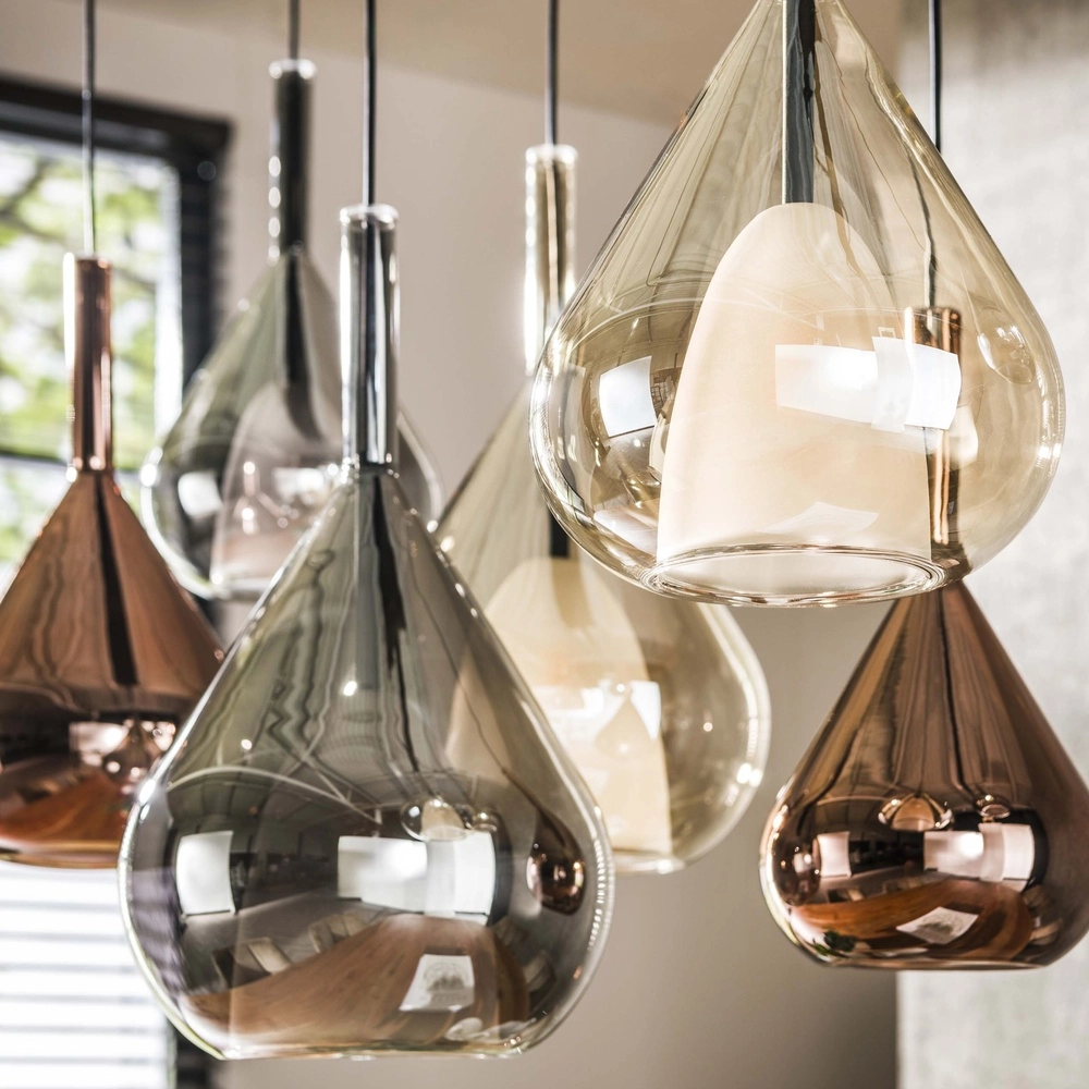 7-lichts eettafel hanglamp Wings Ø 22cm glas Lyora 8716803511989